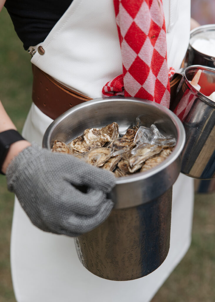passed oysters at a wedding